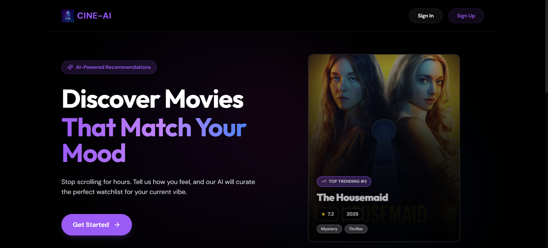 Cine AI – AI Movie Recommendation App