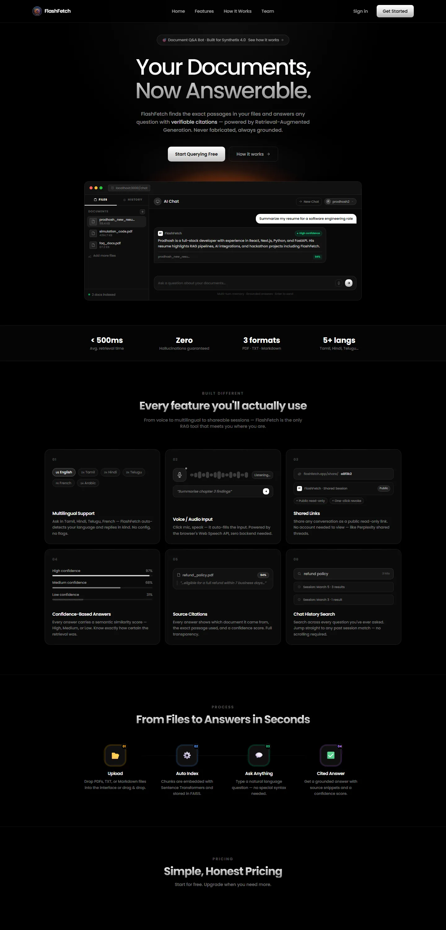 FlashFetch website preview
