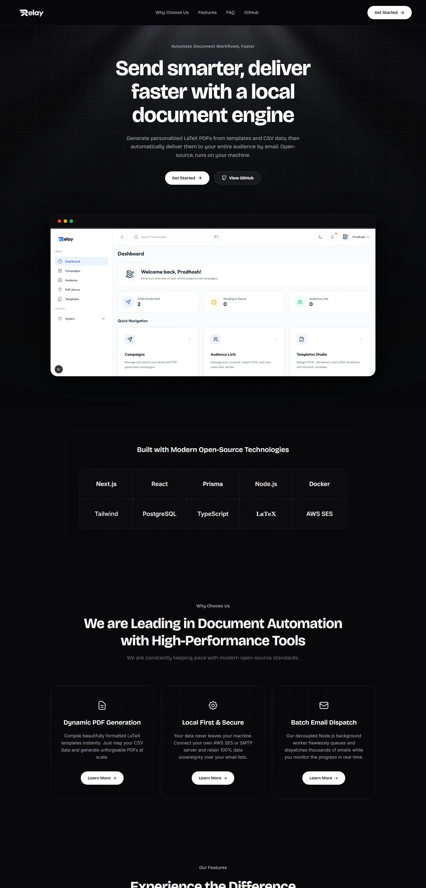 Relay website preview
