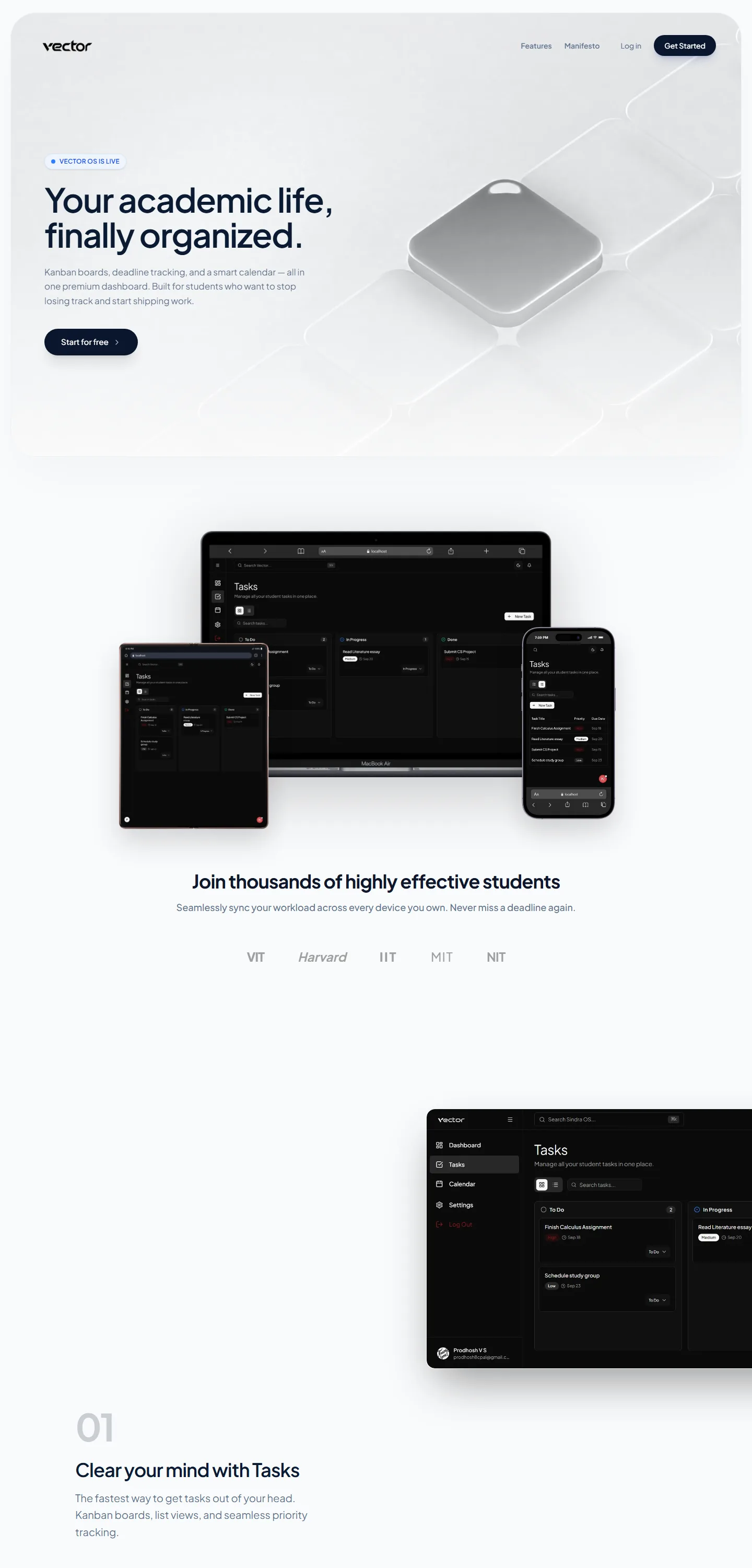 Vector website preview
